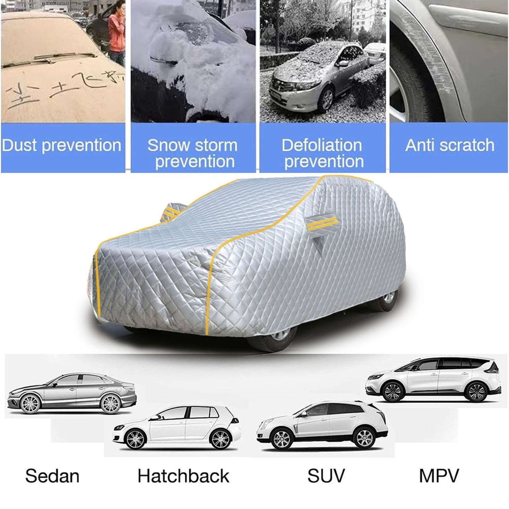Funda para Coche Antigranizo para Ford Puma St, Cubierta Impermeable para Coche Al Aire Libre A Prueba De Polvo Protección para Todo Clima con Tiras Reflectantes(DD)