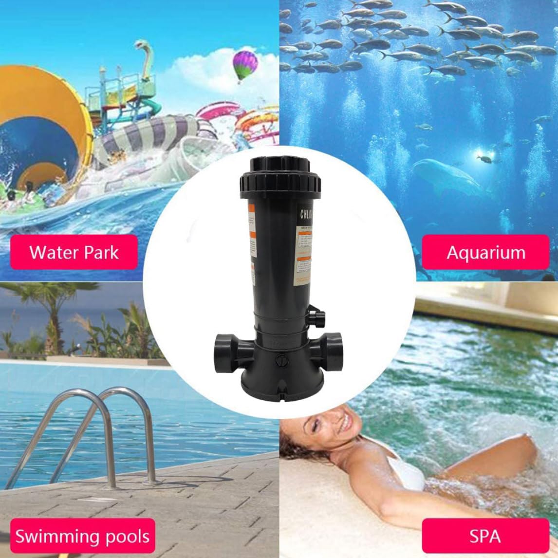 Chlorinator de Piscine, Distributeur de Produits Chimiques automatiques Piscine Désinfection Équipement de Dosage des appareils Accessoires |.Au-Dessus du Sol et de la Piscine enracinée Brome