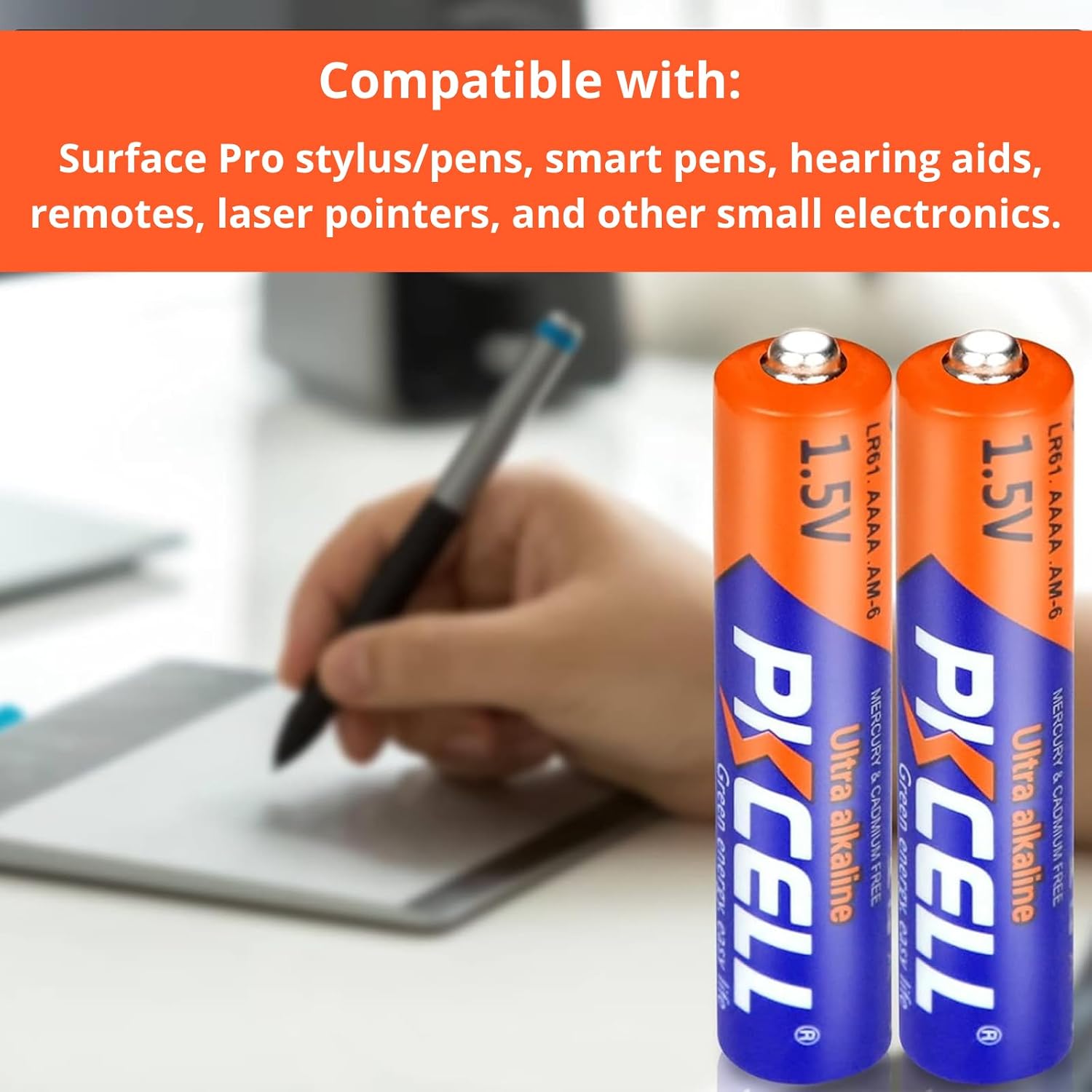 6-Pack AAAA 1.5V Alkaline Batteries – Compatible with Surface Pen, Stylus, Flashlights & More – LR61 E96 MN2500 Ultra Long Life