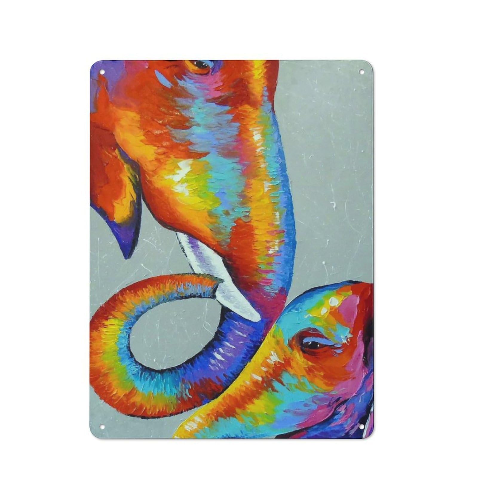 Creative Love Elephants Office Metal Sign 40x30cm, Office Wall Decor for Hobby Room, Office, Lounge Or Living Room