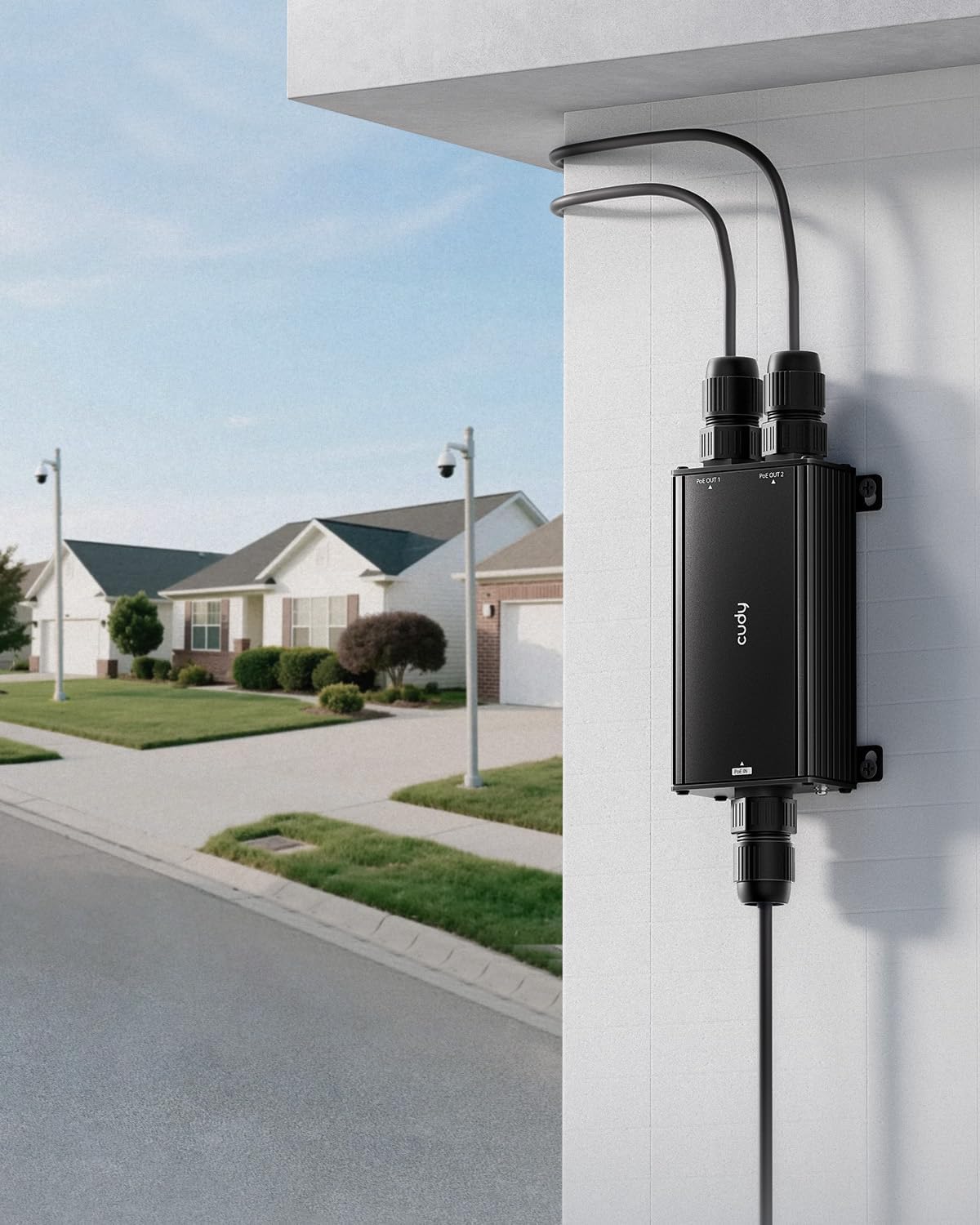 Cudy 2 Channel Gigabit Outdoor PoE++ Extender, 2 Output PoE Ports, IP67 Waterproof, 1000Mbps, PoE Repeater/Amplifier/Booster, Wall-Mount, Comply with 802.3bt/at/af, POE25