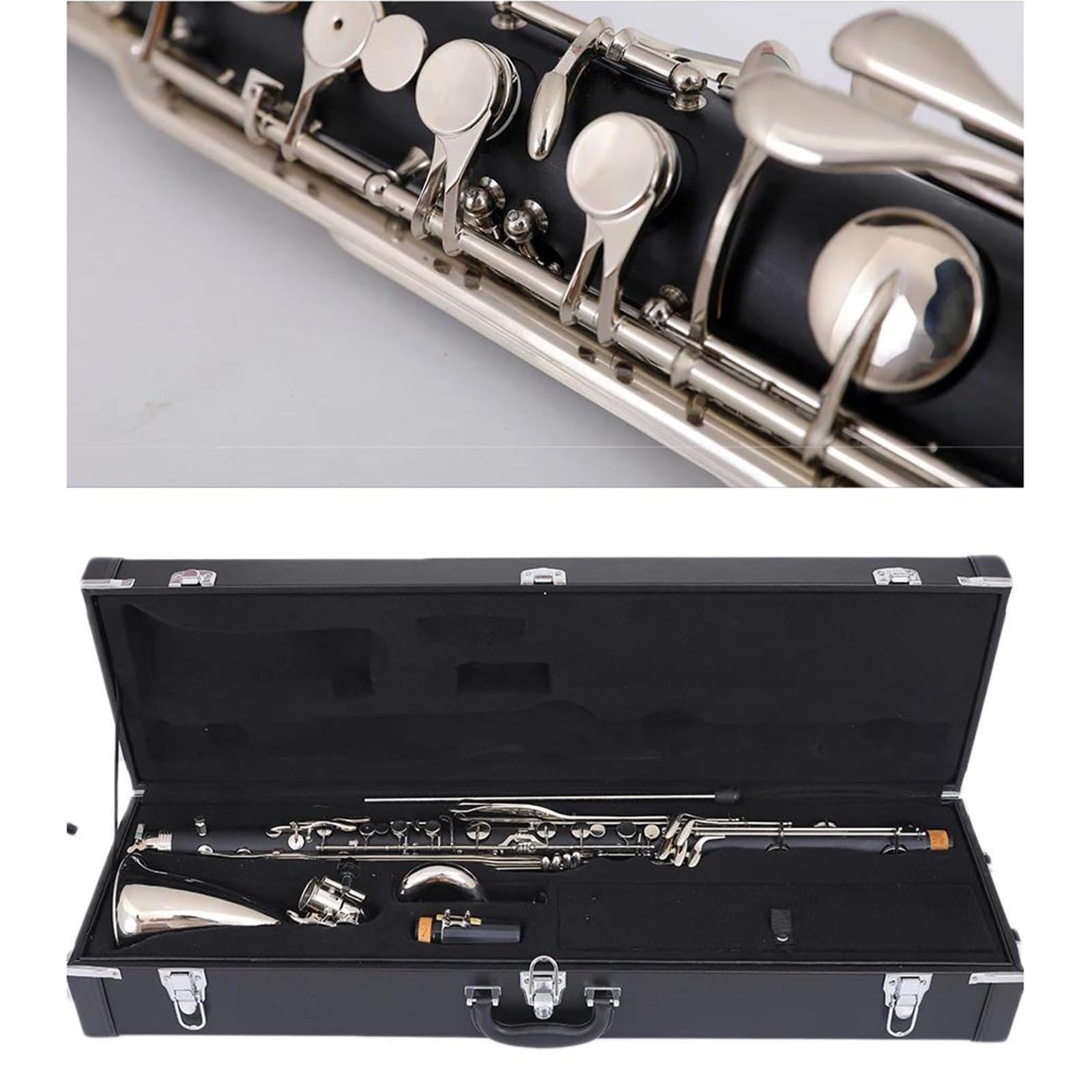 Buffet Clarinette Basse En Résine ABS Clarinette Professionnelle Nickelée Low-C/LOWE Bb/Sib(Low-E)