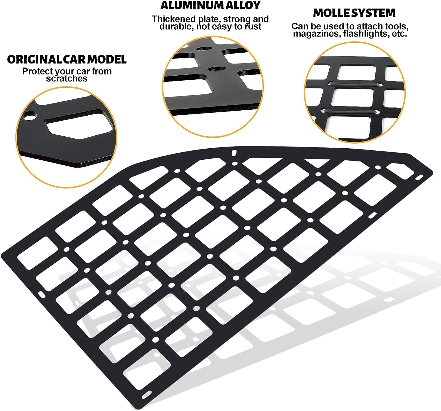 MAIKER Rear Window Molle Panel Modular Storage Panel System with 3 Storage Bag and 10 Fastening Tape for 2021 2022 Ford Bronco 4-Door(Not Fit Soft Top)