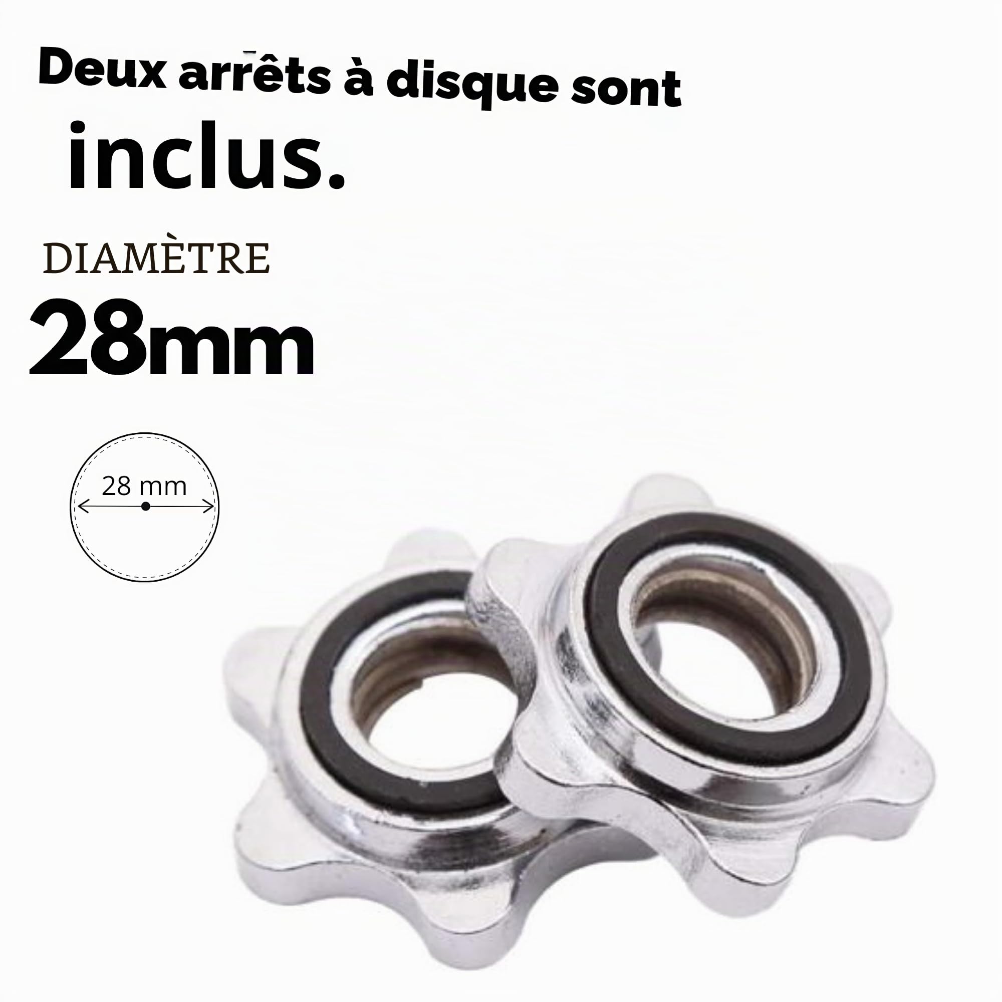 Barre de musculation DONATIF en acier avec disques de blocage inclus - Barre chromée - Équipement de musculation à domicile - Fitness à domicile - Entraînement optimal à domicile