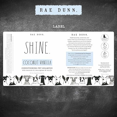 Miniatura 4 de Rae Dunn Champú acondicionador para mascotas con aceite de coco, limoncillo y vainilla, menta de coco, 33.8 fl oz