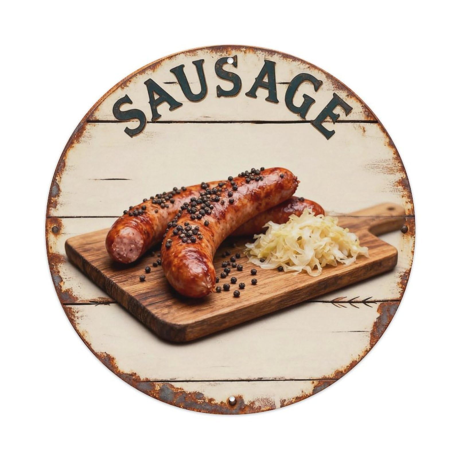 Sausage Sign Metal Tin Sign Plaque