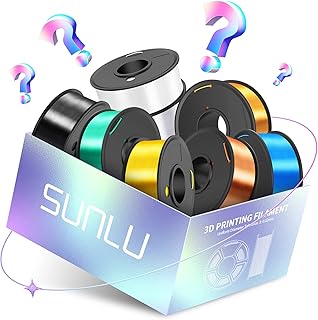 SUNLU 3D Printer Filament, 250G PLA Silk Filament Bundle 1.75mm, Smooth Surface PLA Silk Filament Muticolor, Neatly Wound Filament, 8 Rolls of 0.25kg Each, Total 2KG, Delivery Random Silk 8 Colours