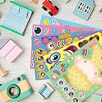 Vista 5 de 36 Hojas de Pegatinas de Pascua para Niños, Relleno para Cesta de Pascua, Pegatinas para Hacer Caras, Crea tus Propias Pegatinas de Animales