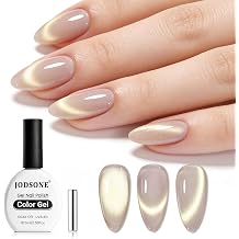 JODSONE Gold Glassy Cat Eye Gel Nail Polish 16.5ml,Holographic Magnetic Cat Eye Gel Polish with Magnet,Reflective Translucent Need U V Curing Salon Gift for Girl & Women,CAT05