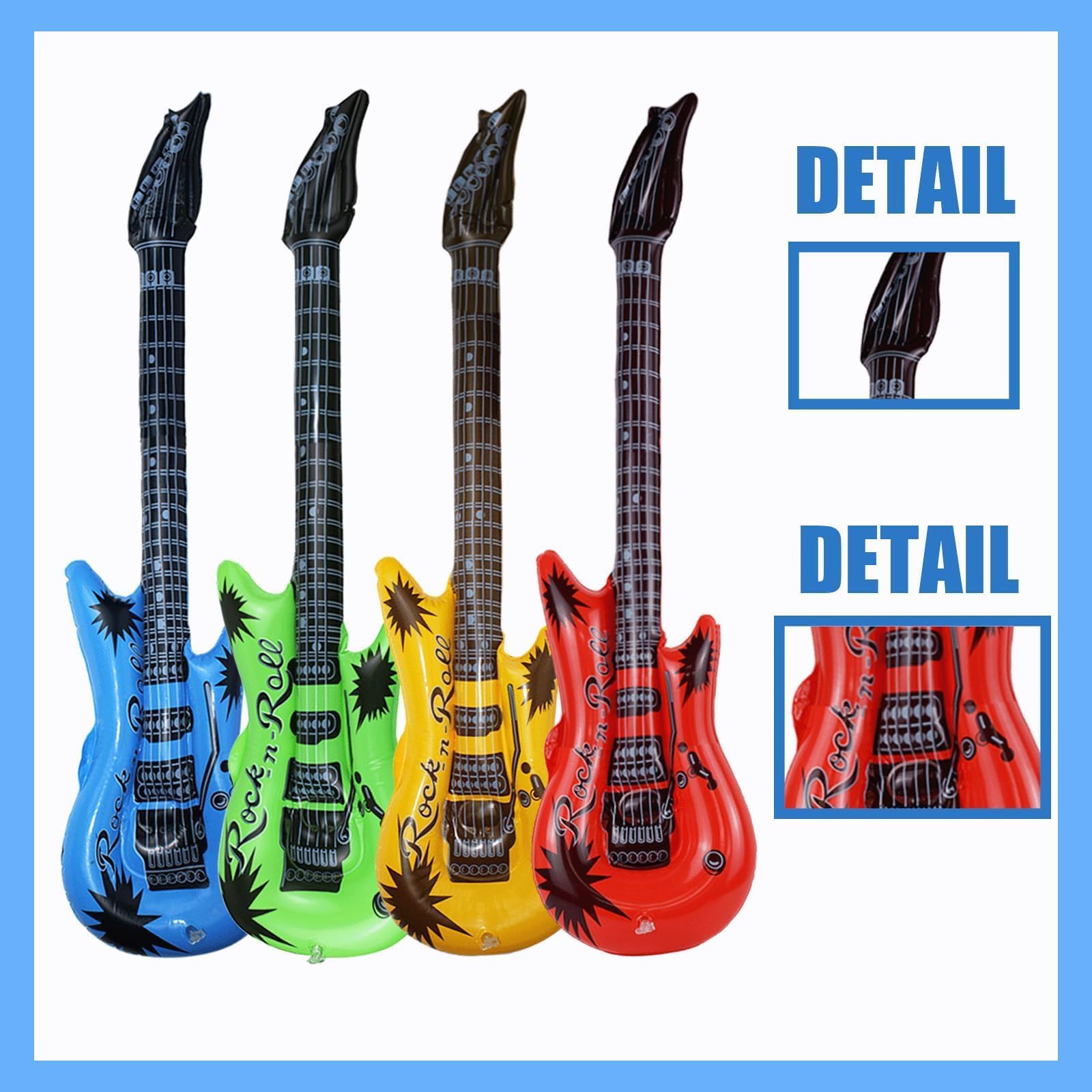 Set Rock Star Set De 8 Instrumentos Musicales Inflables – Guitarra, Bajo, Micrófono Para Fiestas Y Fotos Guitarra Disfraz Set Rock Star Set De 8 Instrumentos Musicales Inflables – Guitarra, Bajo, Micrófono Para Fiestas Y Fotos Guitarra Disfraz