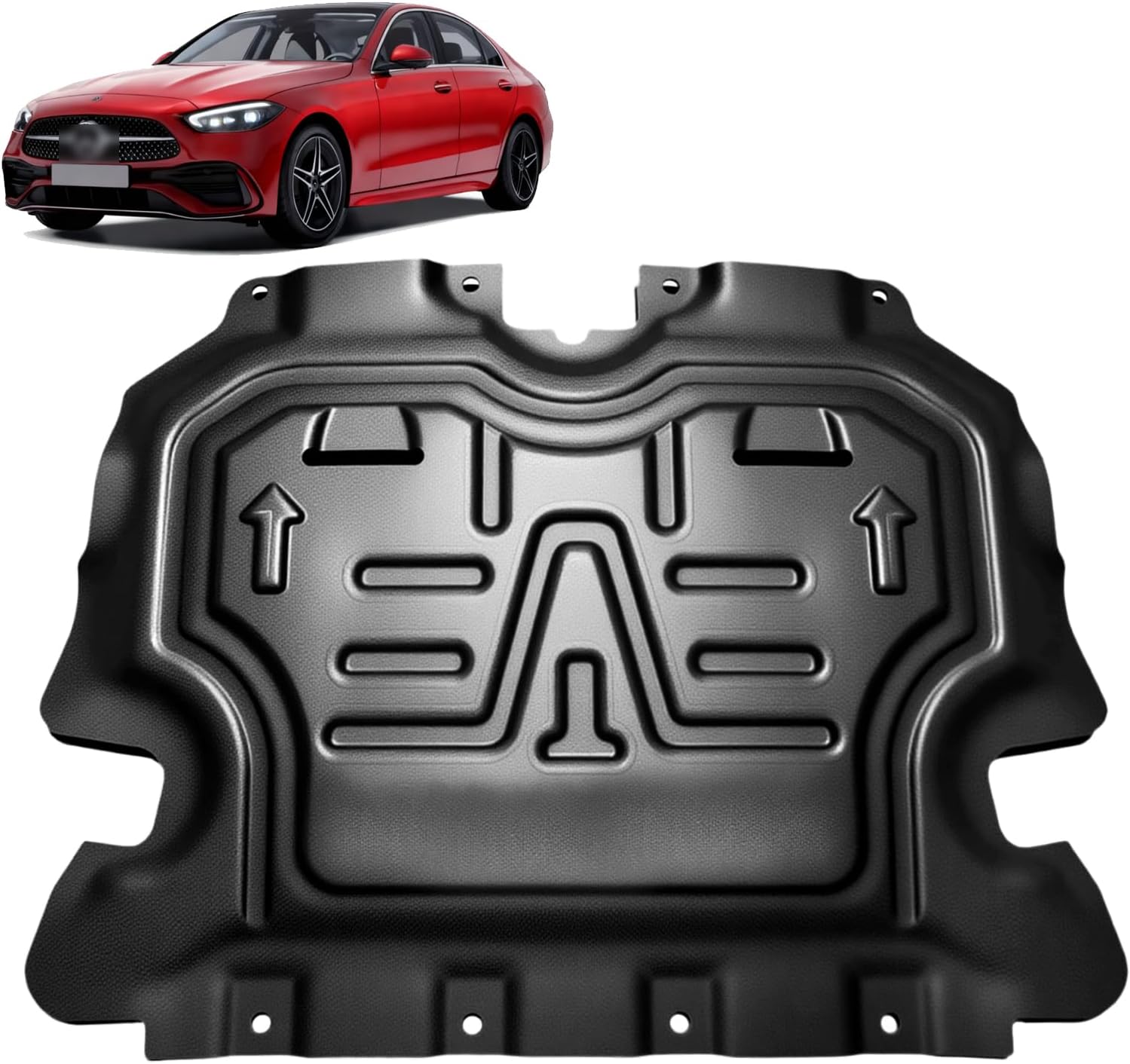 Front Engine Splash Shield Fit for 2015-2023 Benz C300 4Matic Engine Case Guards Suitable for GLC300 4Matic Baset 2016-2022 Under Engine Cover Mud Flaps Directly Replace Original