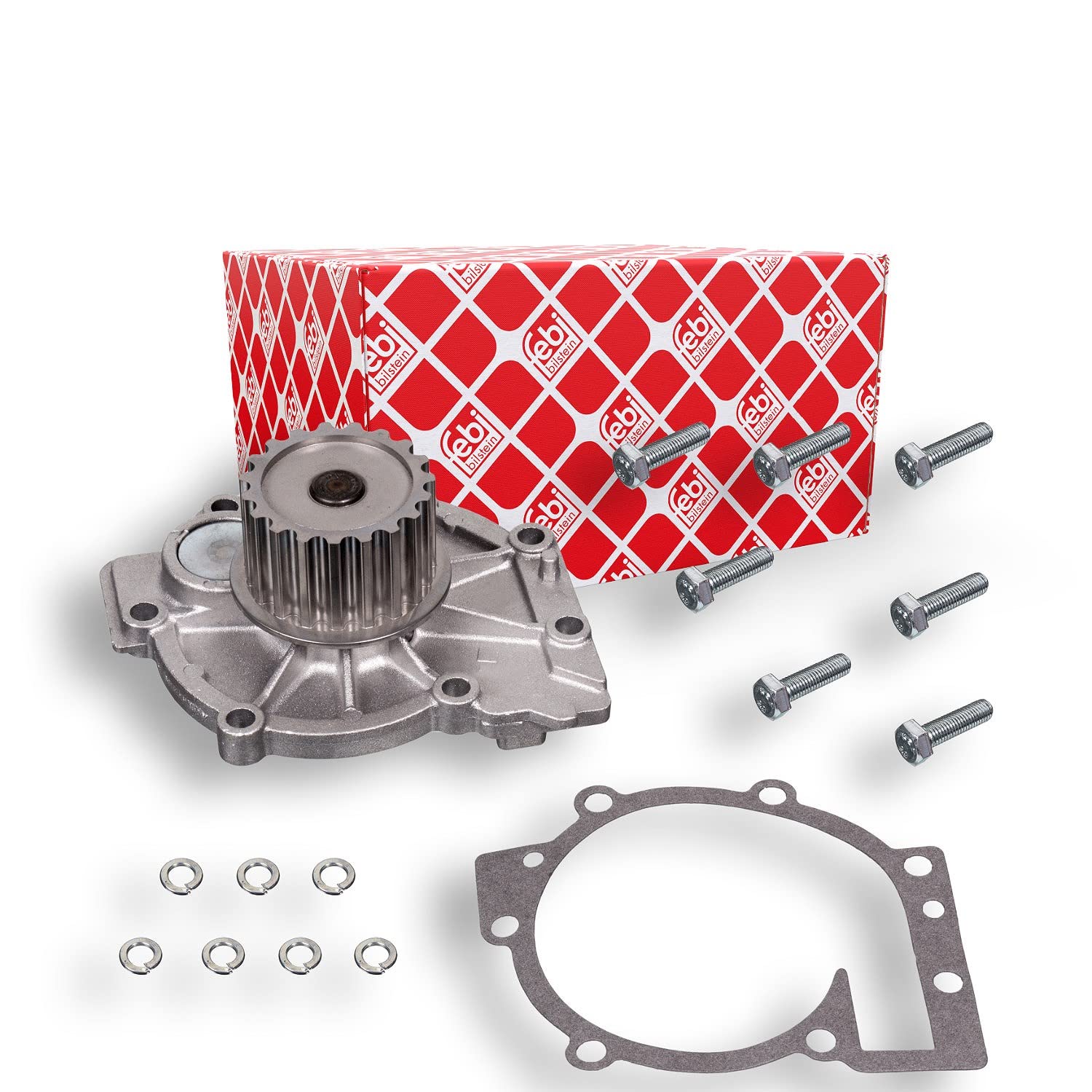 febi bilstein 23303 Wasserpumpe mit Dichtung, Sprengringen und Schrauben, 1 Stück
