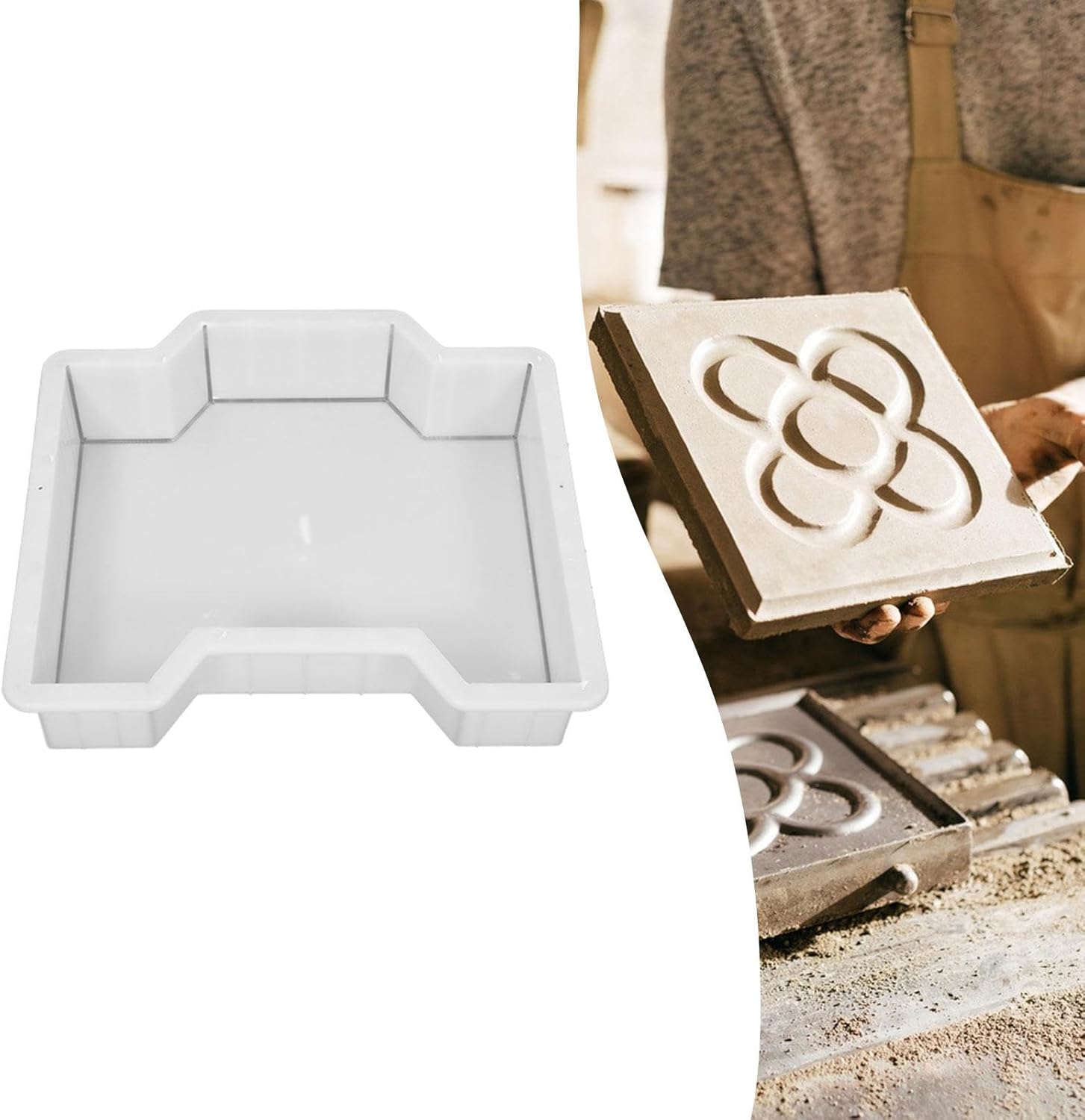 Model of A Garden Path Made of Concrete Blocks, Model of Garden Paving, Floor Tiles for The Terrace, Style E