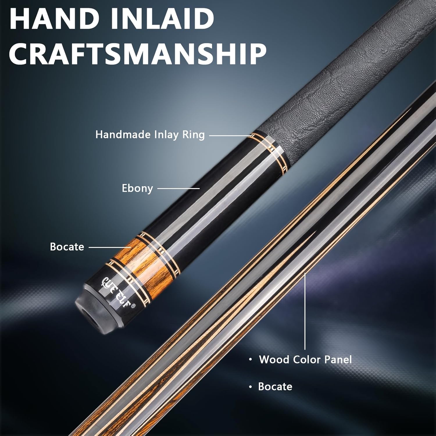 Pool Cue Stick Low Deflection Hand-Made Inlay Billiard Cue Professional Billiard Pool Cue Sticks for Adults
