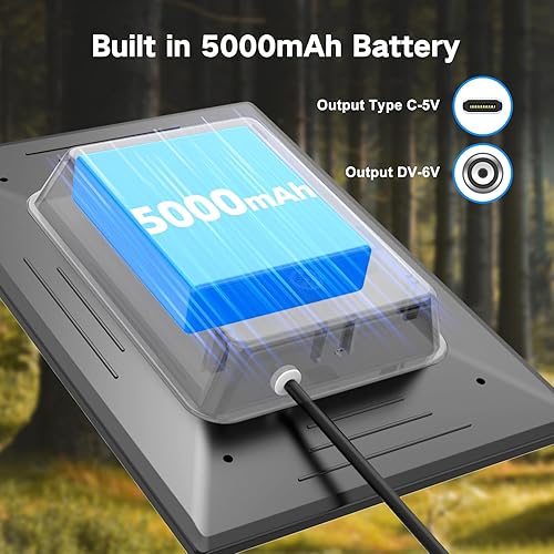 Miniatura 3 de Panel solar para cámara de sendero, panel solar de batería recargable de 5000 mAh incorporada para cámara de sendero, kit de cargador solar