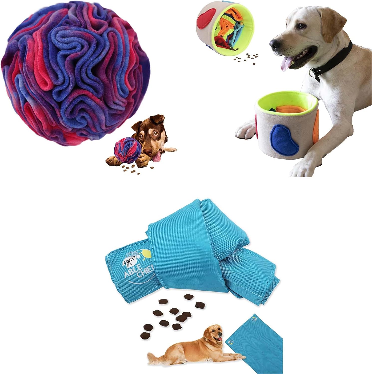 Snuffle Ball for Dogs, Find Hidden Food, Interactive Dog Toys for Boredom, Soft Polar Fleece Machine Washable, Relief Anxiety, Sniffle Ball, Enrichment Toys for Dogs