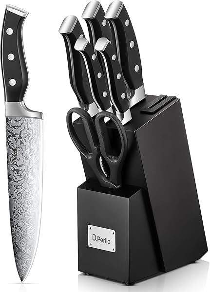 D.Perlla Set Coltelli da Cucina Professionale 7 Pezzi