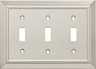 Franklin Brass W35225-SN-C Classic Architecture Triple Toggle Switch Wall Plate/Switch Plate/Cover, Satin Nickel