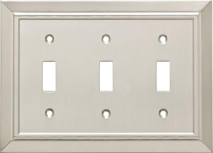 Franklin Brass W35225-SN-C Classic Architecture Triple Toggle Switch Wall Plate / Switch Plate / Cover, Satin Nickel