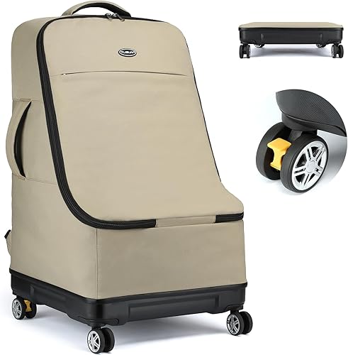 TUGUAN Bolsa de viaje para asiento de automóvil para avión con ruedas giratorias, bolsas de asiento de automóvil para viajes aéreos con parte