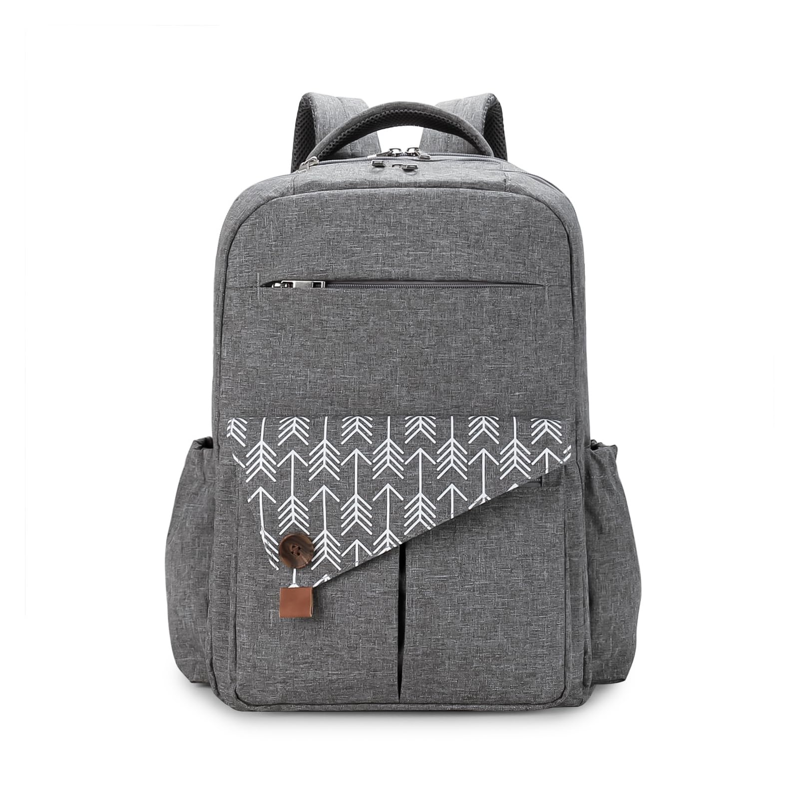 SONARIN Grande Capacità Multitasche Zaino Fasciatoio,Borsa per Pannolini Multifunzionale Impermeabile Zaino Mamma Neonato Borsa Fasciatoio da Viaggio con Ganci per Passeggino(Grigio)