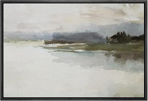 Miniatura 8 de SIGNLEADER Lienzo enmarcado para pared, paisaje pastel abstracto negro, naturaleza, ilustraciones de área silvestre, arte moderno, decorativo para