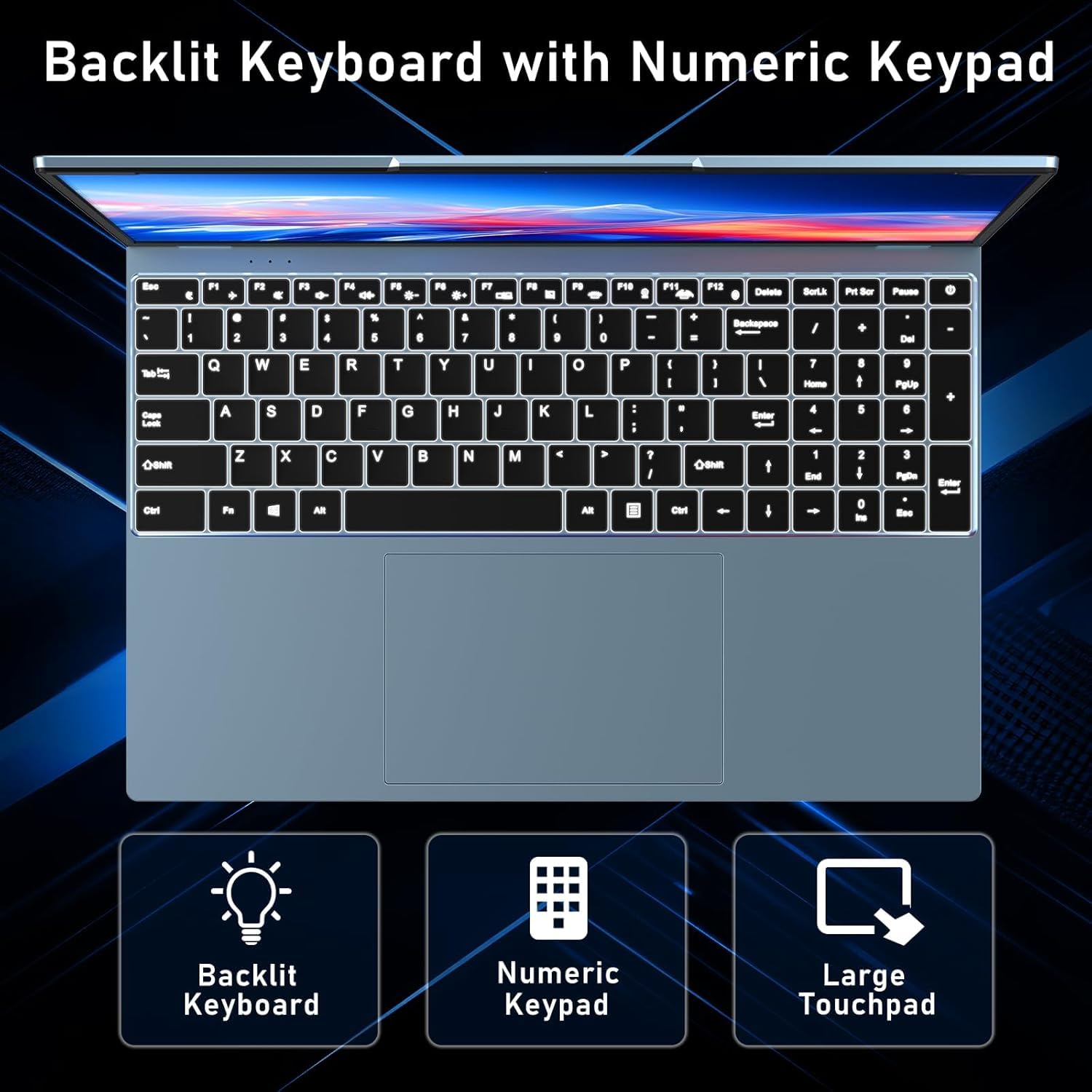 NAIKLULU Computer portatile da gioco, computer portatile 2025, Win 11 Pro 16 pollici Lap Top, 16 GB RAM 1 TB SSD PC, grafica MX350, processore N95 4C/4T (fino a 3,4 GHz), tastiera retroilluminata