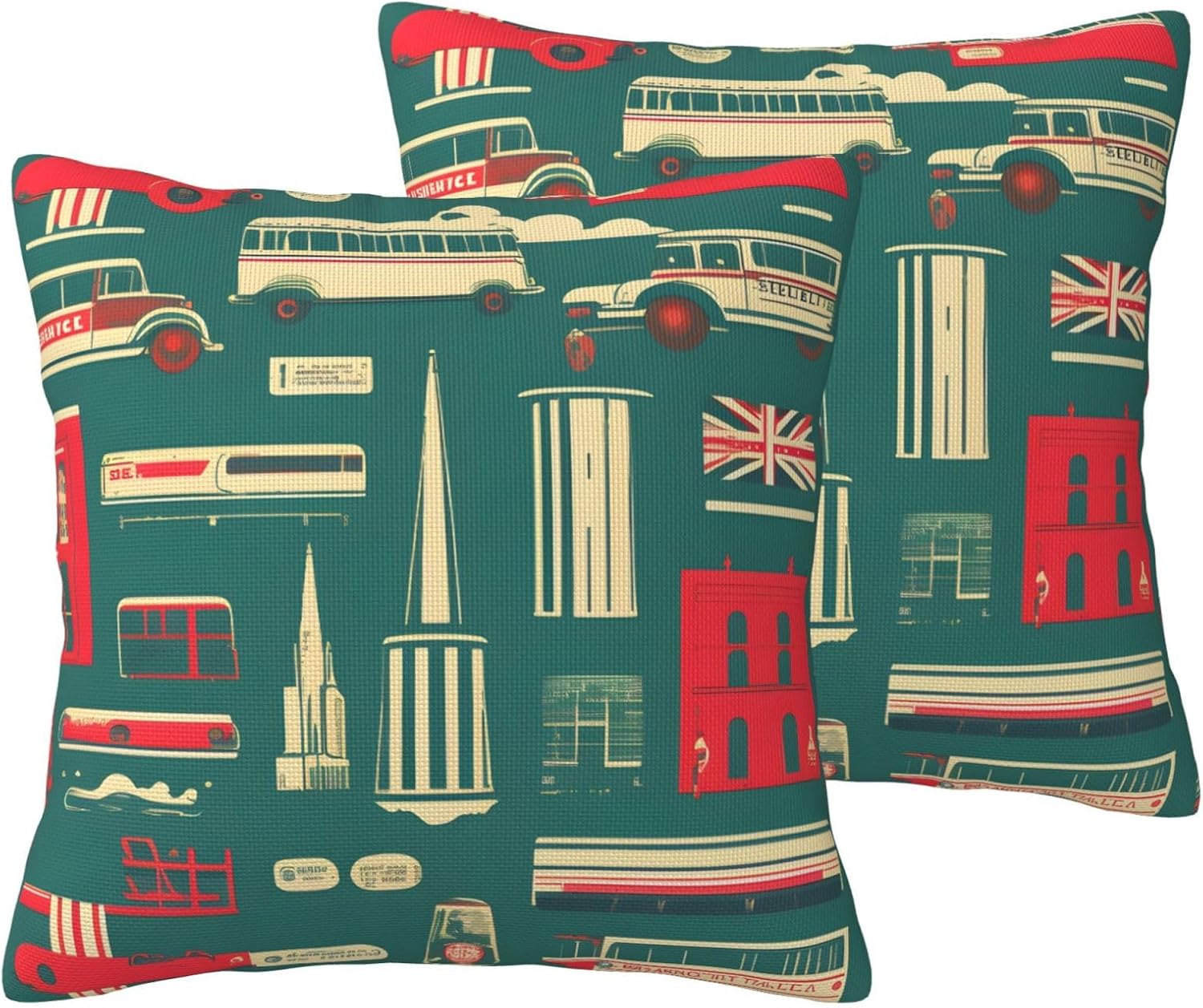 Scottish Retro Imitation Linen Pillowcase -2 Sets, Fashionable Home Decoration, Used for Sofas, Gardens, beds