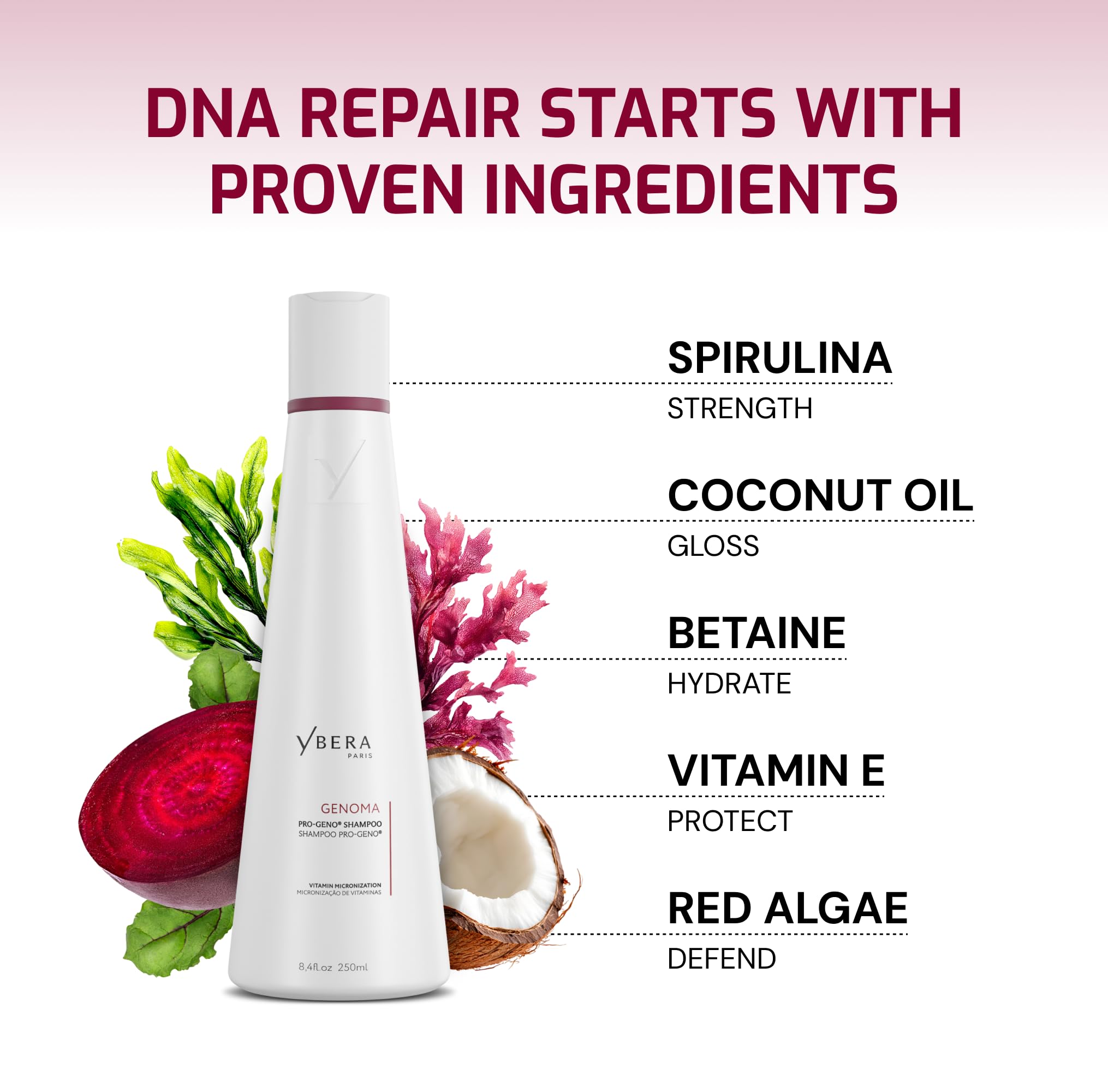 Ybera BOND REPAIR Genoma Pro-Geno Repair & Hydrating Shampoo 250ml