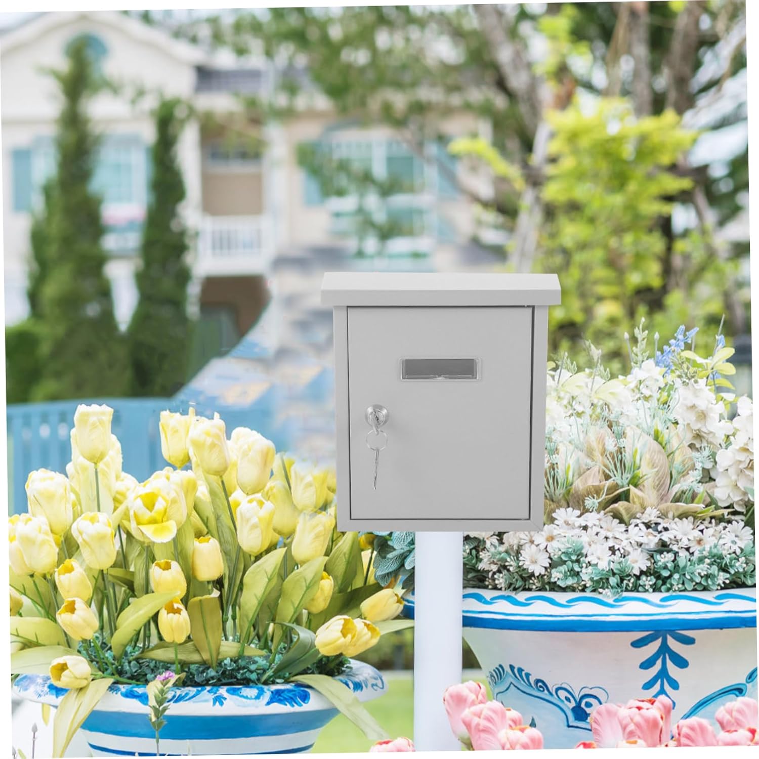 Stainless Steel Wall Mount Mailbox Vintage Post Box Letter Box Outdoor Mailbox for Home