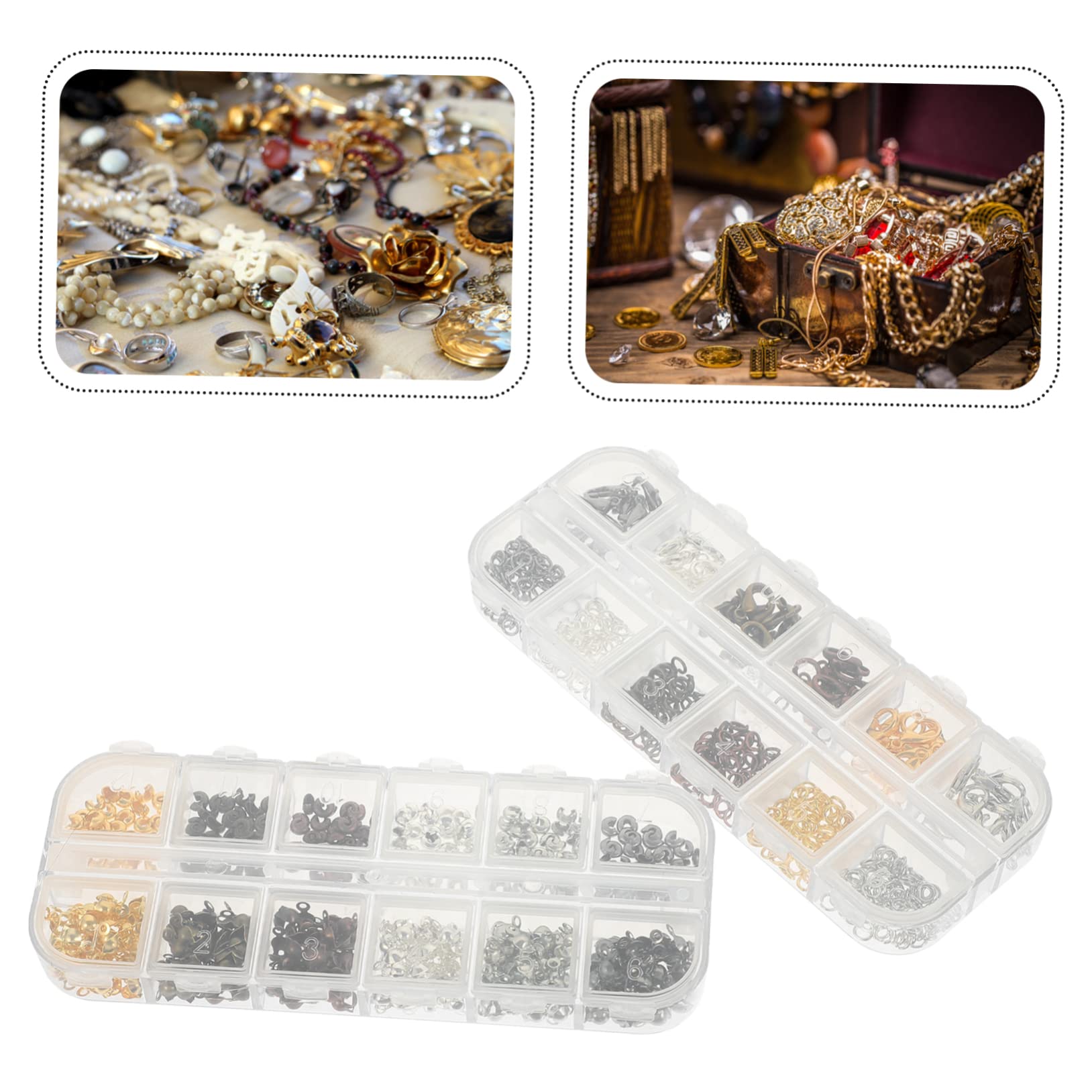 NUOBESTY Kit Completo Per La Creazione Di Gioielli 3 Set Forniture Per Catene Di Collane Fermagli Per Aragosta Perline A Cricchetto Adatto Per Livelli 782 Pezzi * 3