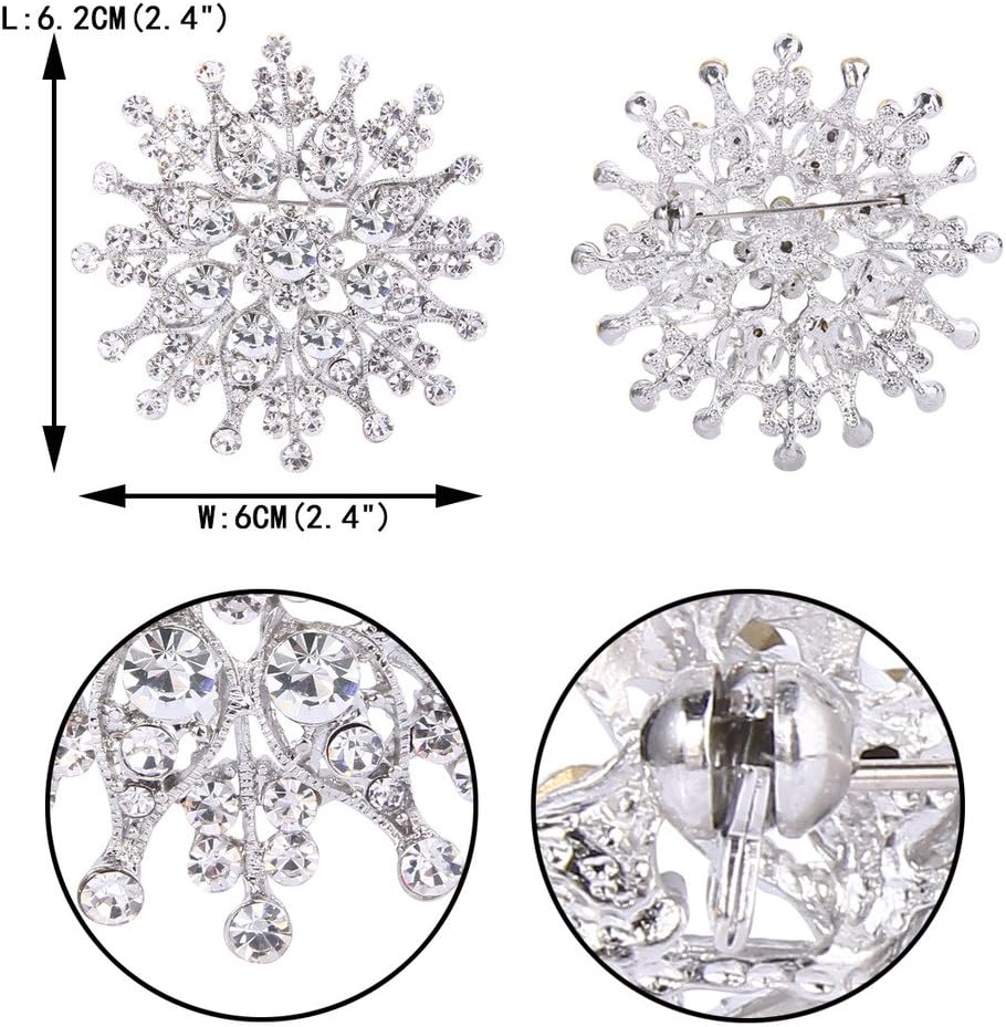 EVER FAITH Women's Austrian Crystal Elegant Flower Leaf Bridal Corsage Brooch Pin - Image 4