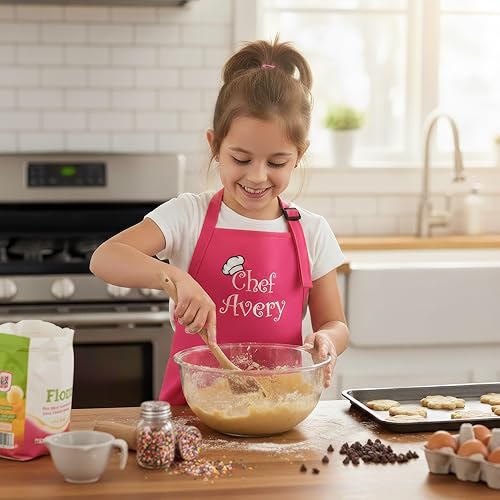 Miniatura 5 de Personalized Kids Apron  Kid or Toddler Apron Sizes  Choice of Color and Thread