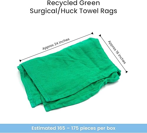 Miniatura 39 de A&A Wiping Cloth Toalleros quirúrgicos/Huck azules reciclados, toallas perfectas que no rayan y no pelan, toallas multiusos, caja de 5 libras