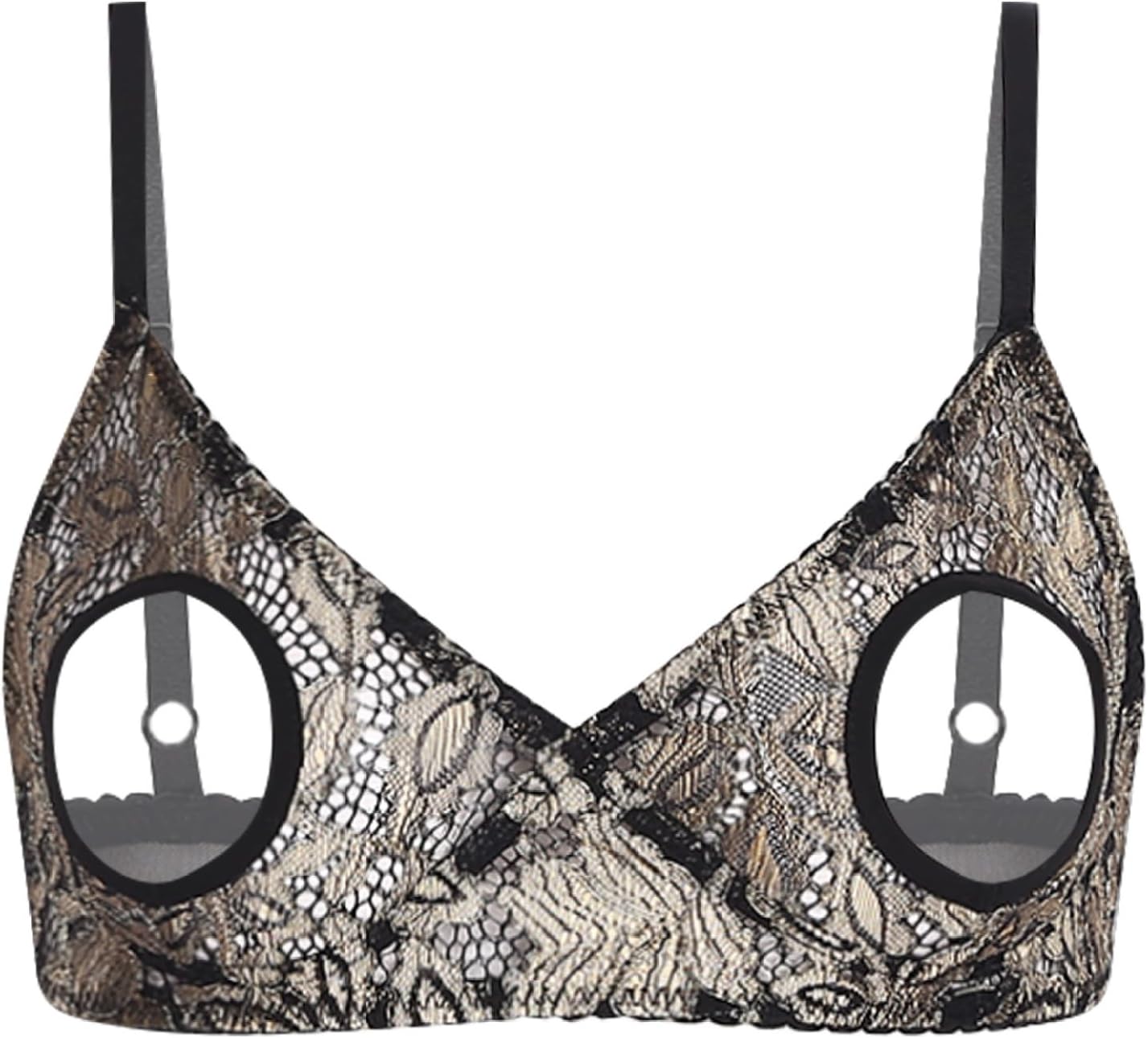 Womens Sexy Lingerie Plus Size Bras Lace Open Nipples Bralette Wire-Free Unlined Bra Top