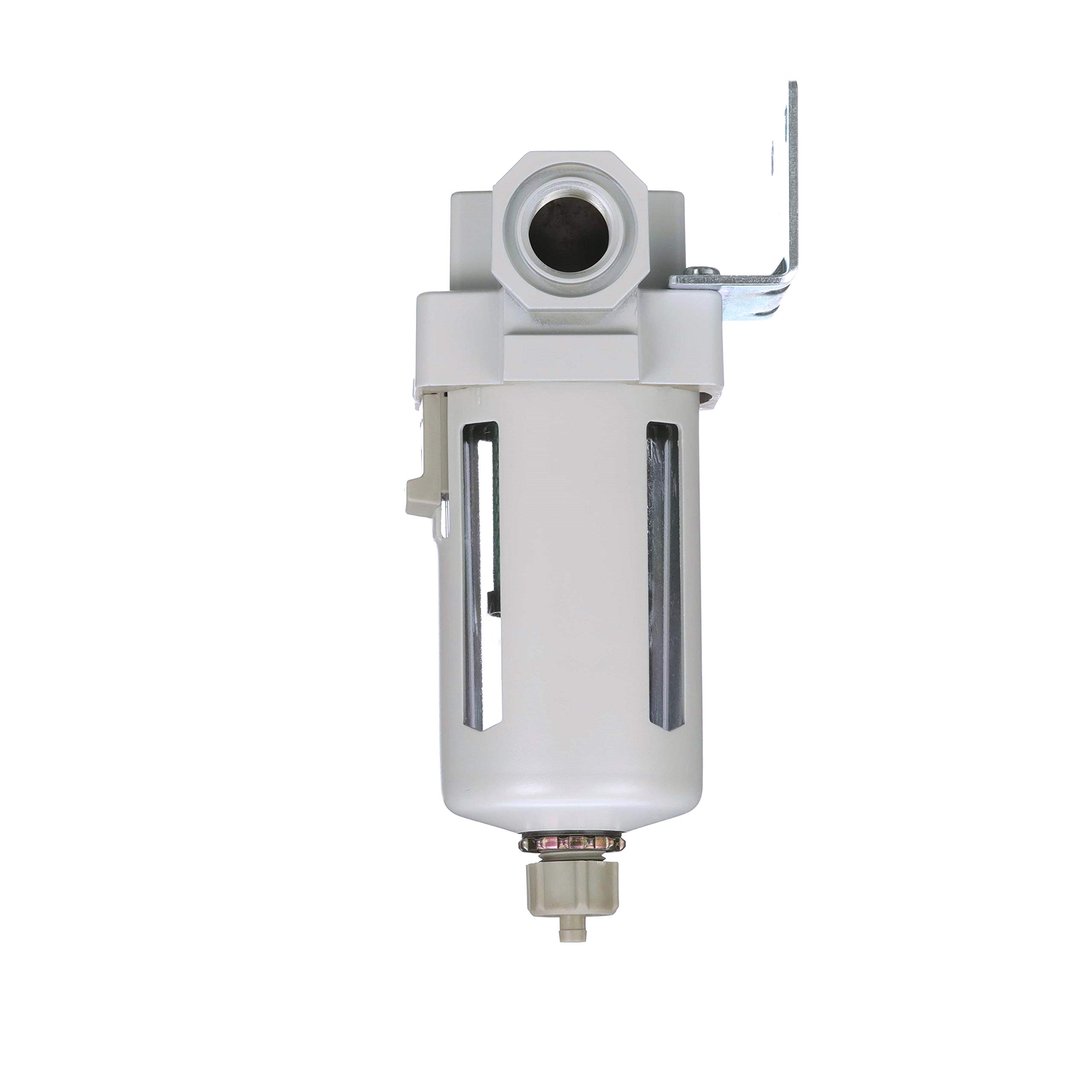 PneumaticPlus SAFM400-N04B Filtro de aire comprimido para coalescencia, 0,1 micrones 1/2 pulgadas NPT – Cuenco de polietileno, drenaje manual, soporte