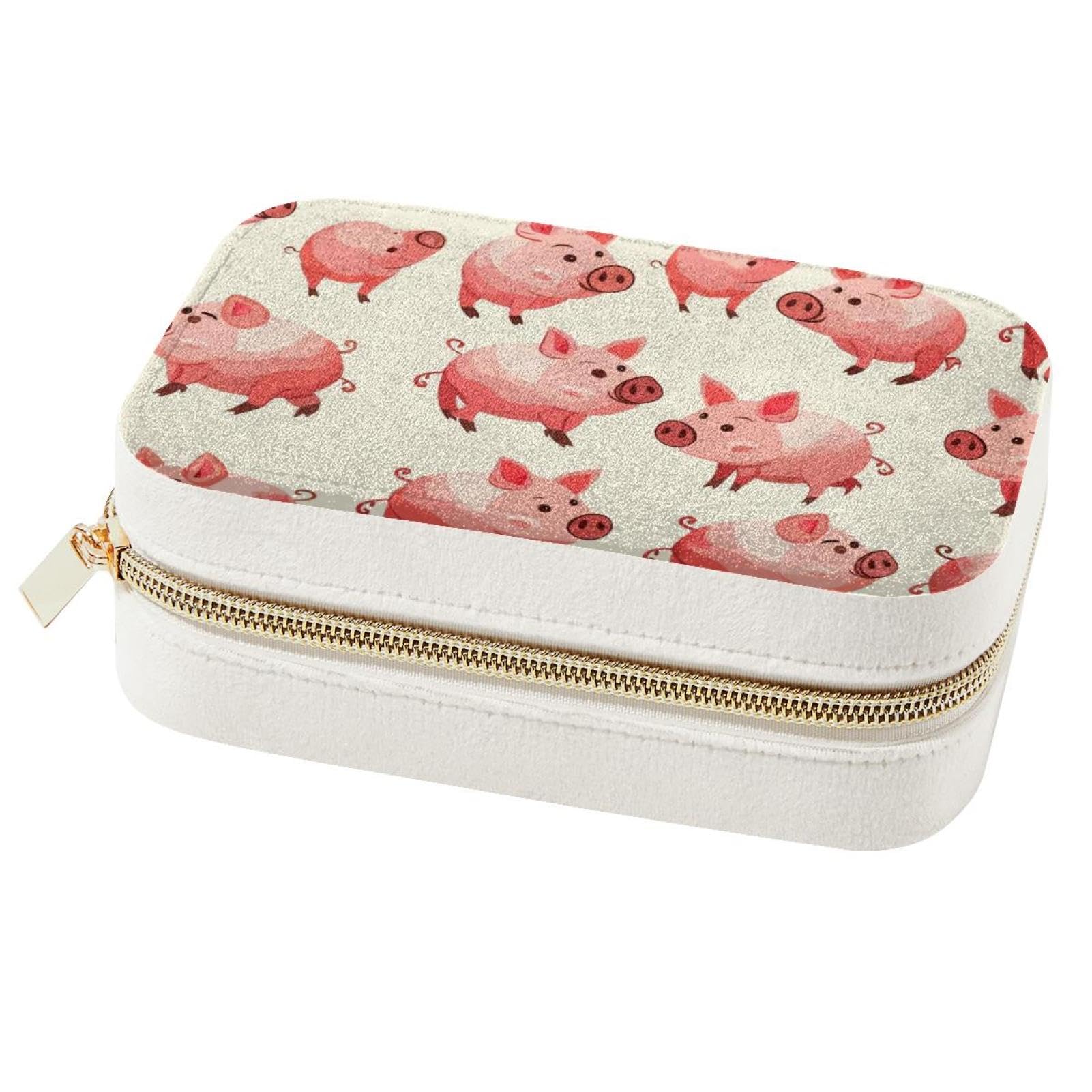 Boîte à bijoux cochon rose pour ne plus jamais emmêler vos colliers