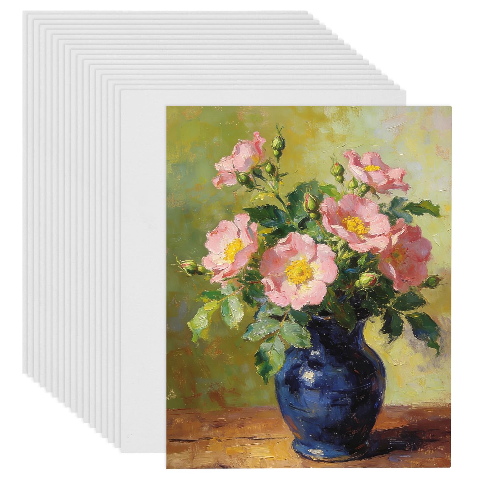 Lienzos para pintar en pack de 30 unidades 20x25 cm de algodón para óleo y acrílico