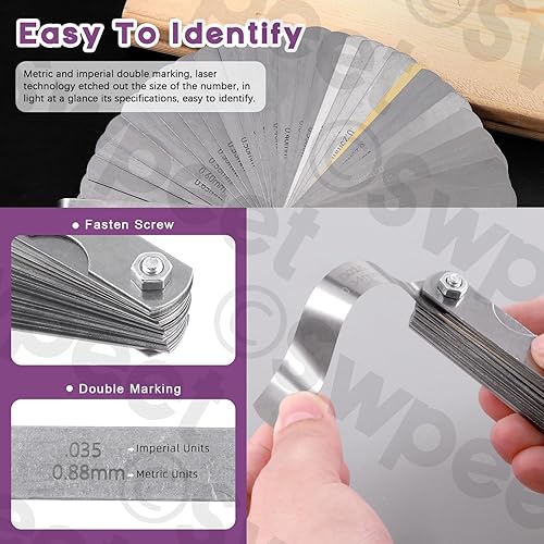 Miniatura 5 de Swpeet Juego de 4 herramientas de ajuste de válvulas, ajuste de tornillo de válvula de motor de motocicleta, incluye herramienta de orificio