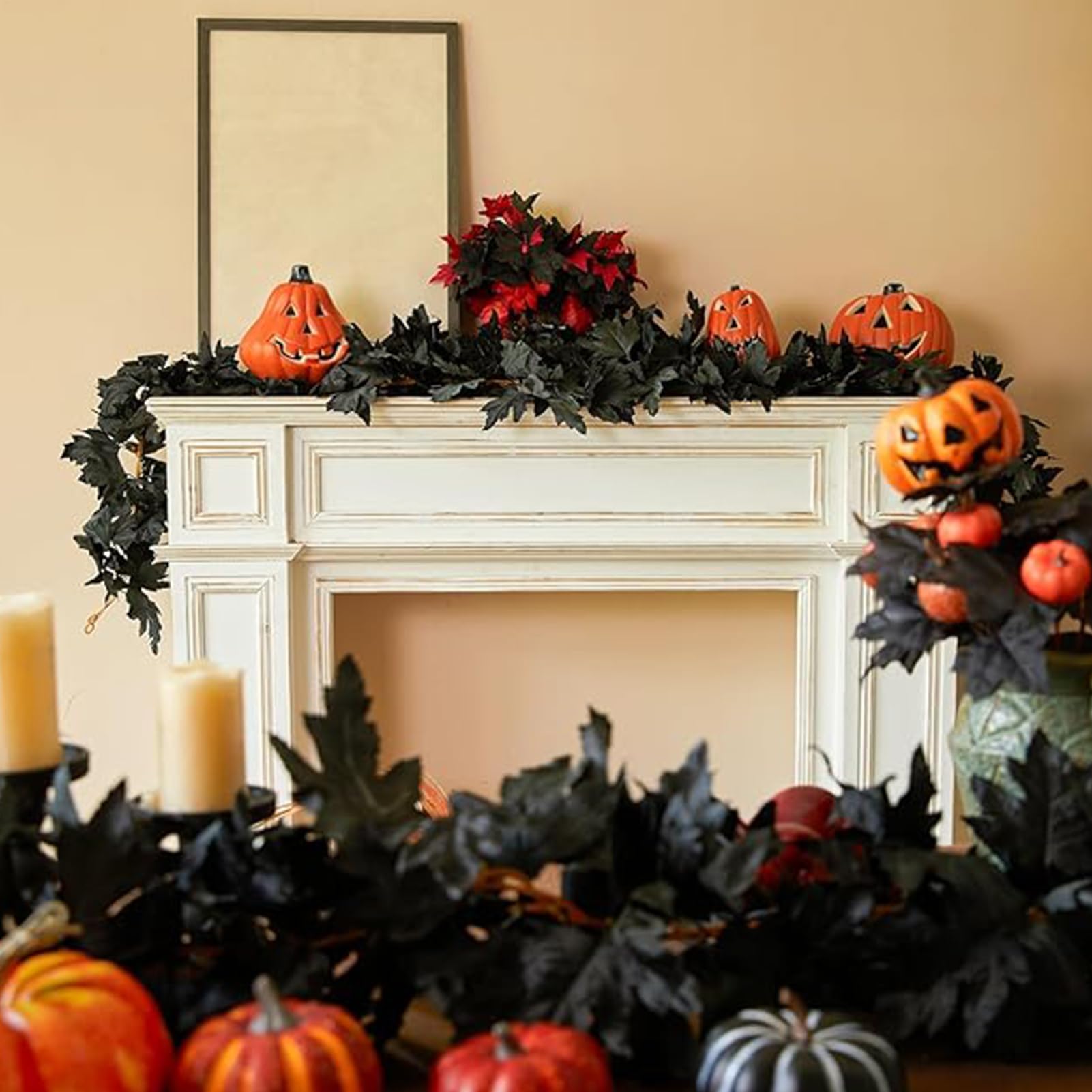 ro?liny Halloween, sztuczna jesienna, 2 sztuki, dekoracja domu, drzwi, do biura, stó?, do ogrodu, imprez?, kuchni?