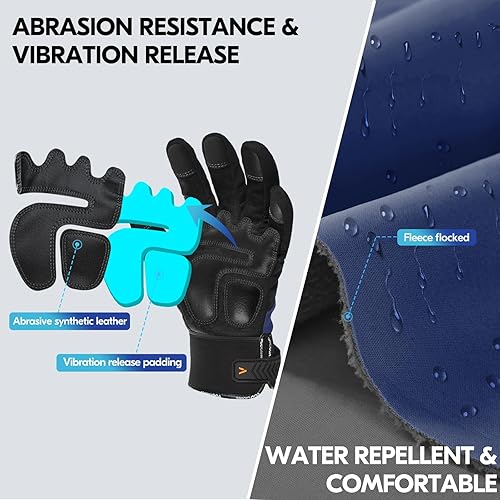 Miniatura 2 de Vgo Guantes de trabajo para hombre, guantes mecánicos, resistentes, guantes de vibración (SL8777SL7721)
