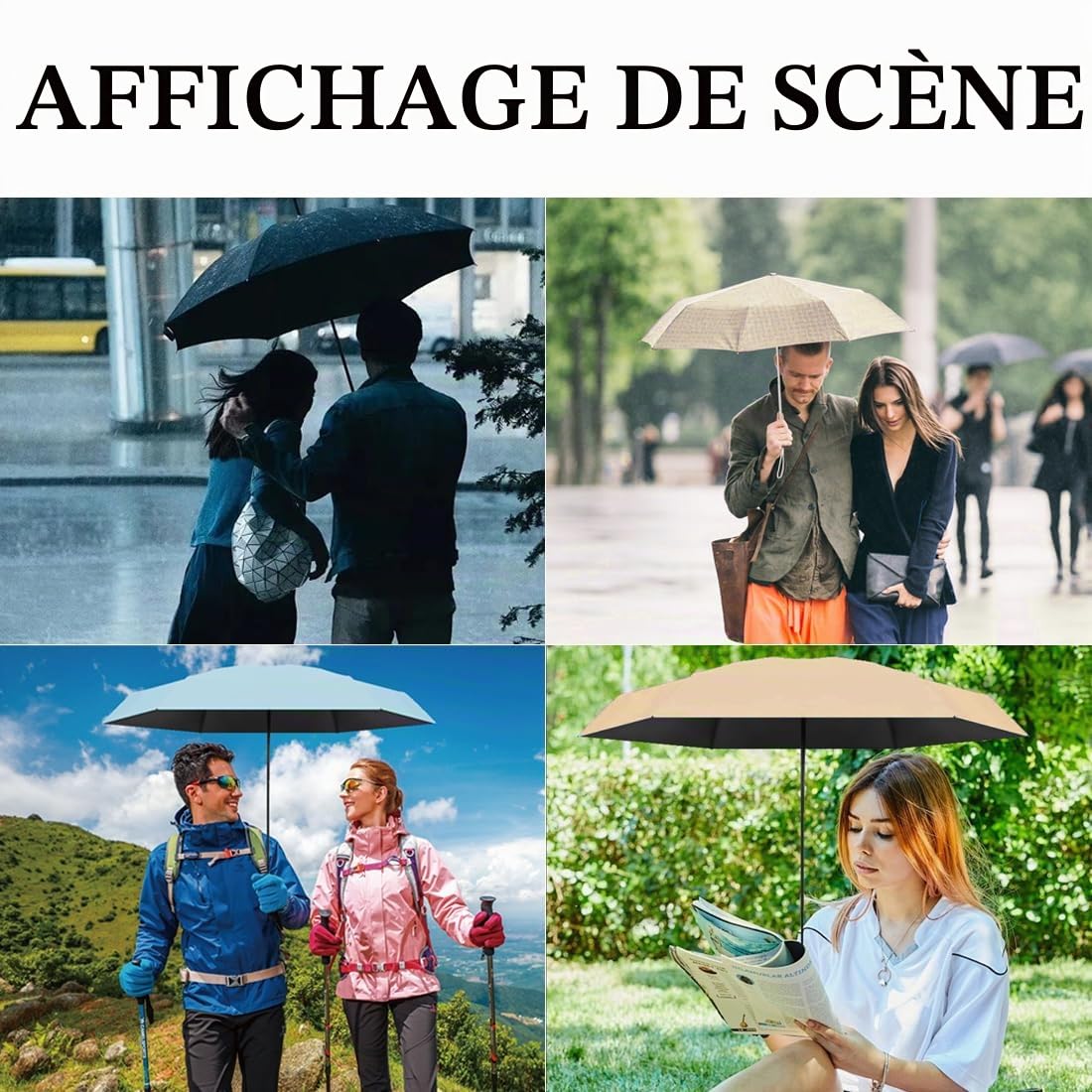 Parapluie de Voyage Compact et Léger–Mini Parapluie Pliant Résistant au Vent (Anti-UV)|Petit Parapluie Portable Compact pour Hommes et Femmes|Ultra Solide, Séchage Rapide&Écologique pour Sac à Main