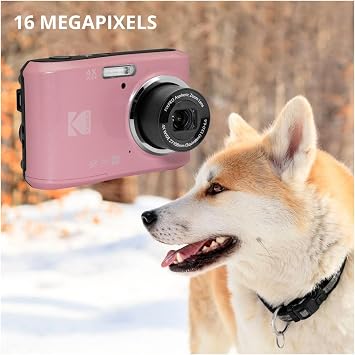 Kodak PIXPRO FZ45 Friendly Zoom 16MP 1080p Full HD Digital Camera (Pastel Pink) Bundle with Memory Card (2 Items)