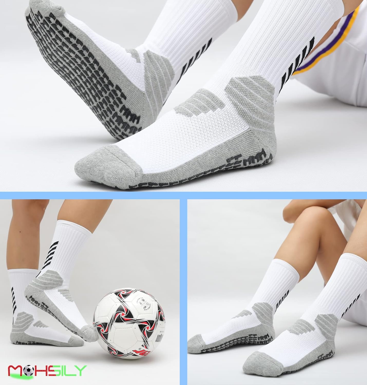 Mens Grip Socks Non Slip for Soccer,Hospital, Training,Anti Slip Grippers - Image 6