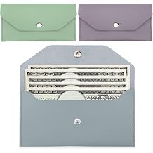 3 PCS PU Leather Cash Envelope Wallet, Anglecai Money Pouch Envelope Wallet