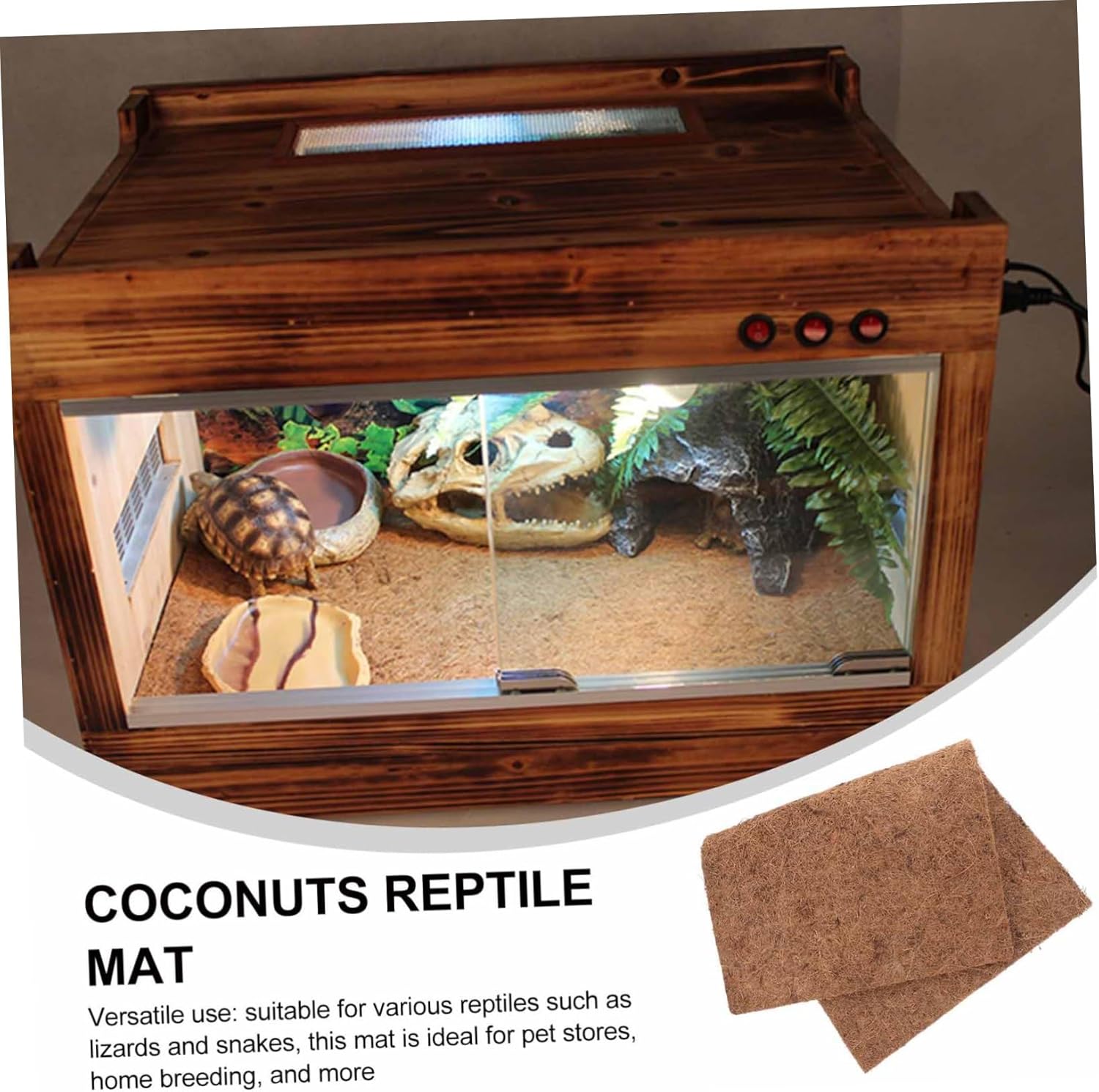 KESYOO 4pcs Bearded Dragon Coconut Fiber Mat Reptile Carpet Liner for Reptile Tanks Safe Natural Substrate for Lizards and Snakes Versatile Use Pet Stores and Homes