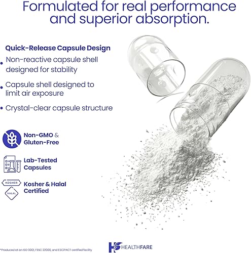 Miniatura 4 de HealthFare Benfotiamina 300 mg 200 cápsulas Vitamina B1 de tiamina soluble en grasa Apoya el metabolismo de la glucosa, la salud