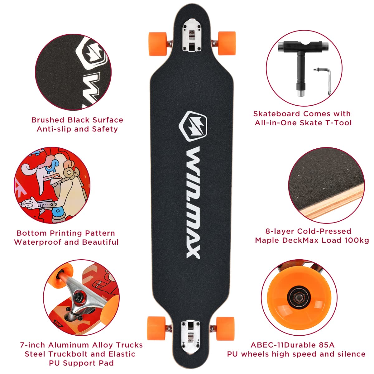 Monopatín Ruedas 52mm Abec 11 Rodamientos Tornillos | Cuotas Sin Interés