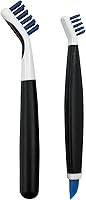 OXO Good Grips Deep Clean Brush Set: Large Grout & Shower Scrubber + Small Tight Space Brush with Wiper Blade
