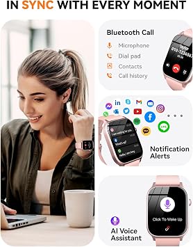 Smart Watch for Men Women- Answer/Make Call, 2026 IP68 Waterproof Fitness Tracker Watch with Sleep Step Counter Activity Smartwatch for Samsung Andriod iPhone iOS (Dusty Rose, 1.83)
